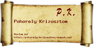Pohorely Krizosztom névjegykártya